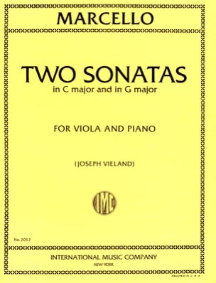 2 Sonatas in C Major and in G Major Benedetto Marcello Partition Alto