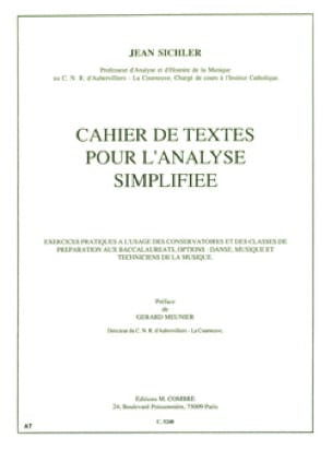 Cahier de Texte pour l' Analyse Simplifiée - Jean Sichler - Partition