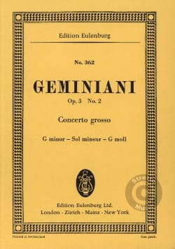 Concerto grosso g-moll Francesco S Geminiani Partition Petit format