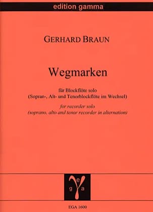 Wegmarken Gerhard Braun Partition Flûte à bec