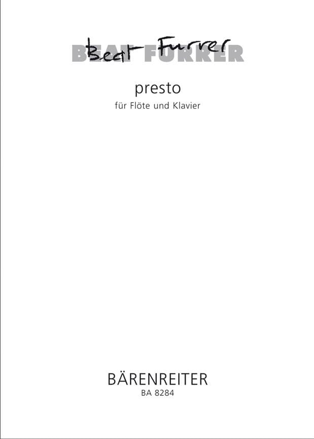 Presto Con Fuoco Beat Furrer Partition Flûte traversière