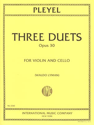 3 Duets op. 30 - Violin cello Ignaz Pleyel Partition Duos