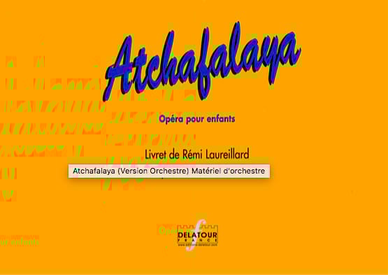 Atchafalaya Version Orchestre - Matériel Isabelle Aboulker Partition