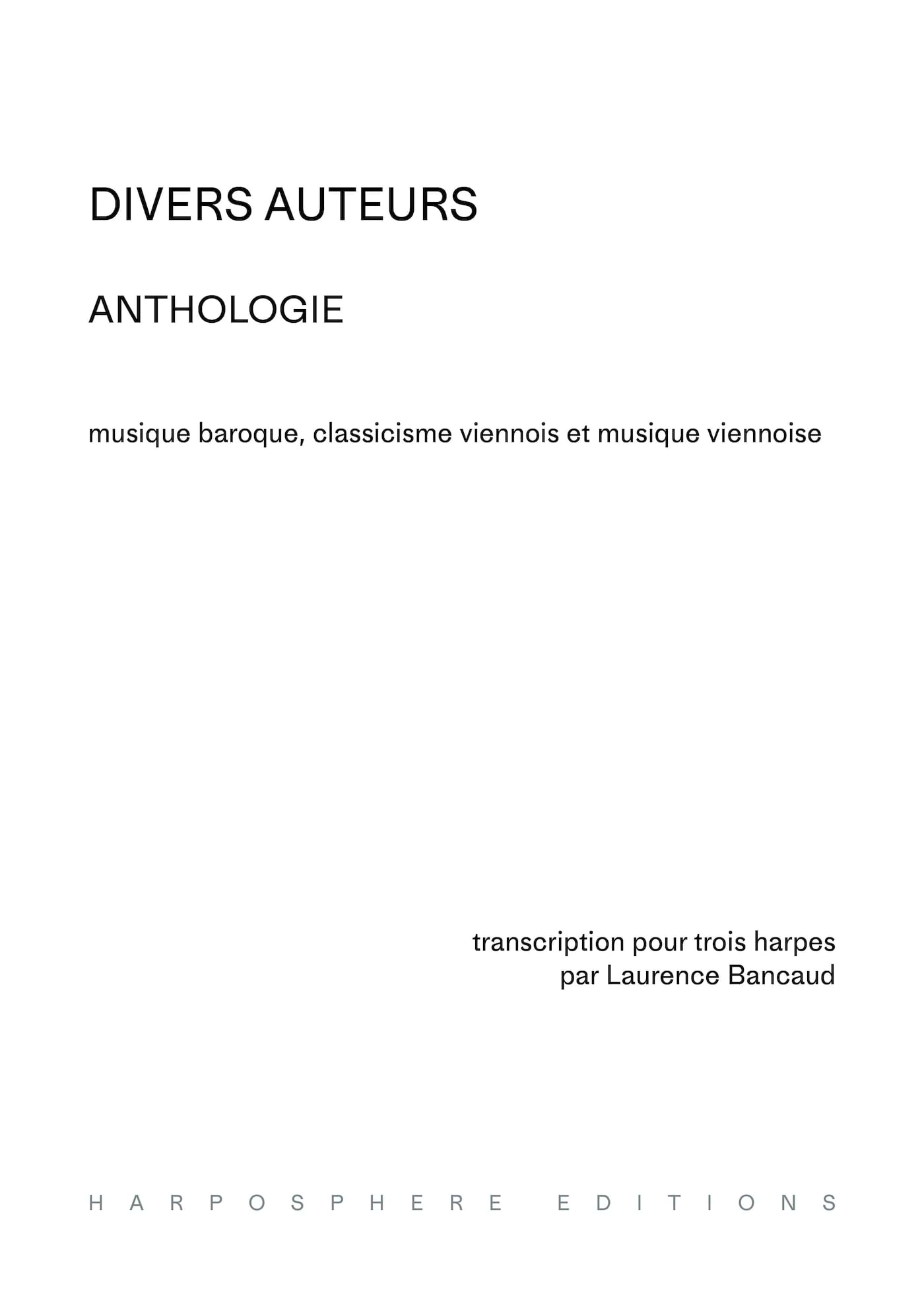 Anthologie - Harpes Laurence Bancaud Partition Harpe