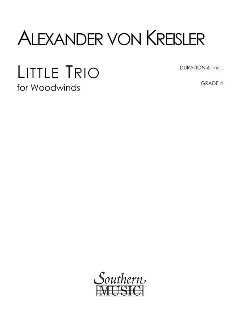 Little Trio - 2 Ob. Cor ang. Kreisler Alexander Von Partition Trios