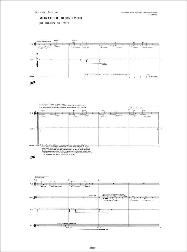 Morte Di Borromini Sciarrino Salvatore Partition
