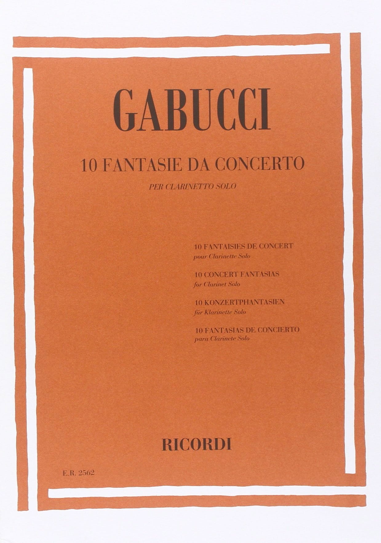 10 Fantasie da Concerto Agostino Gabucci Partition Clarinette