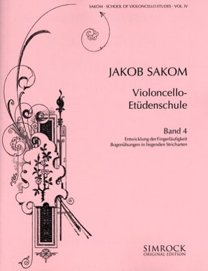 Violoncello Etüden-Schule, Heft 4 Jakob Sakom Partition Violoncelle
