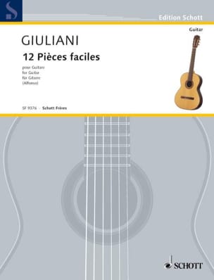 12 Pièces faciles pour guitare Mauro Giuliani Partition Guitare