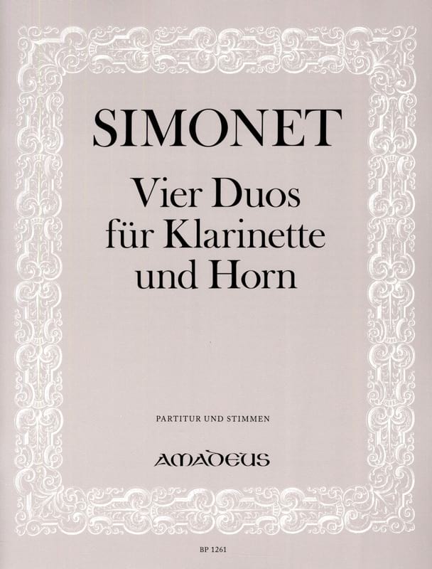 4 Duos - Klarinette und Horn - Stimmen Partitur - Franz Simonet
