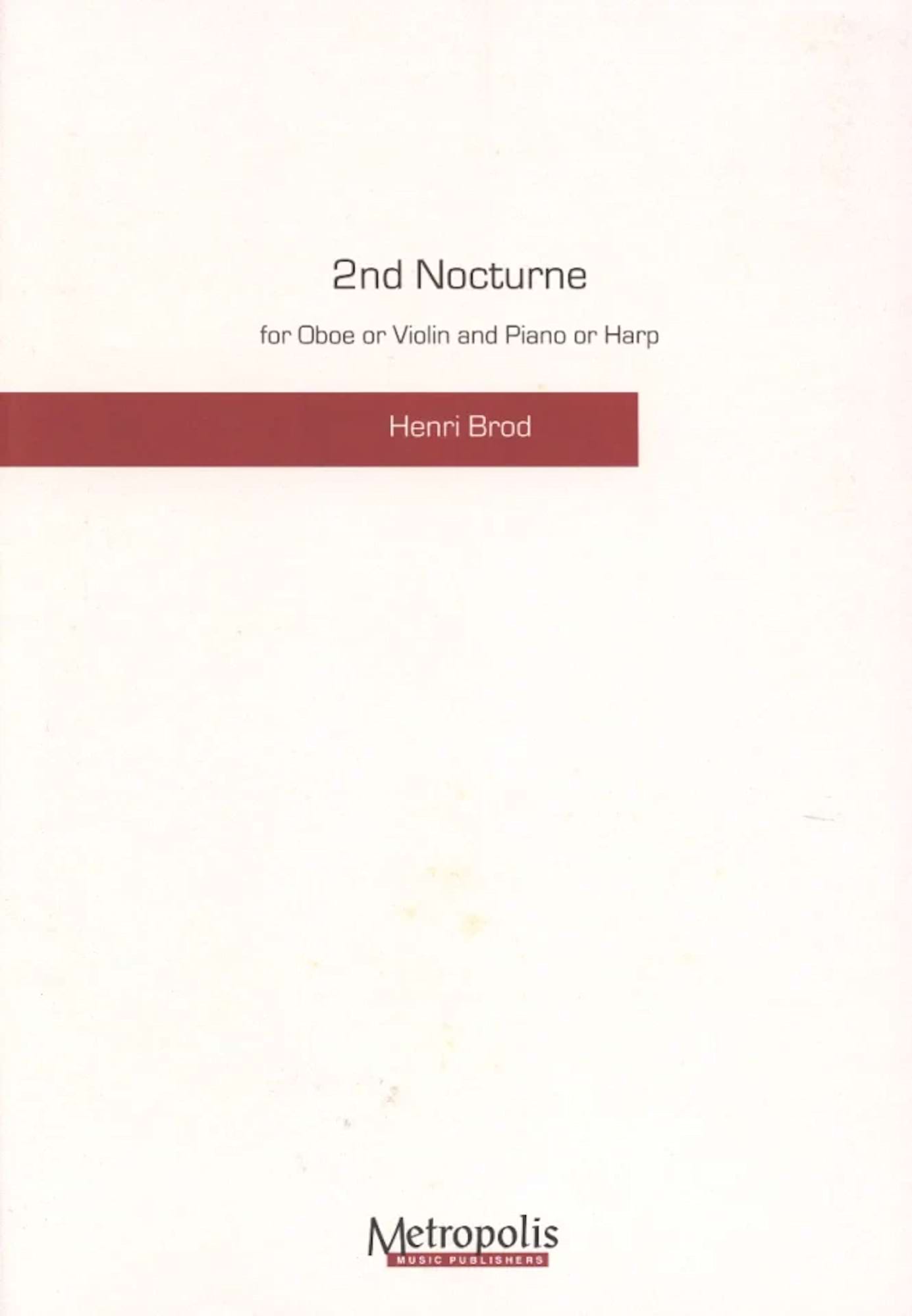 Nocturne n° 2 Henri Brod Partition Hautbois