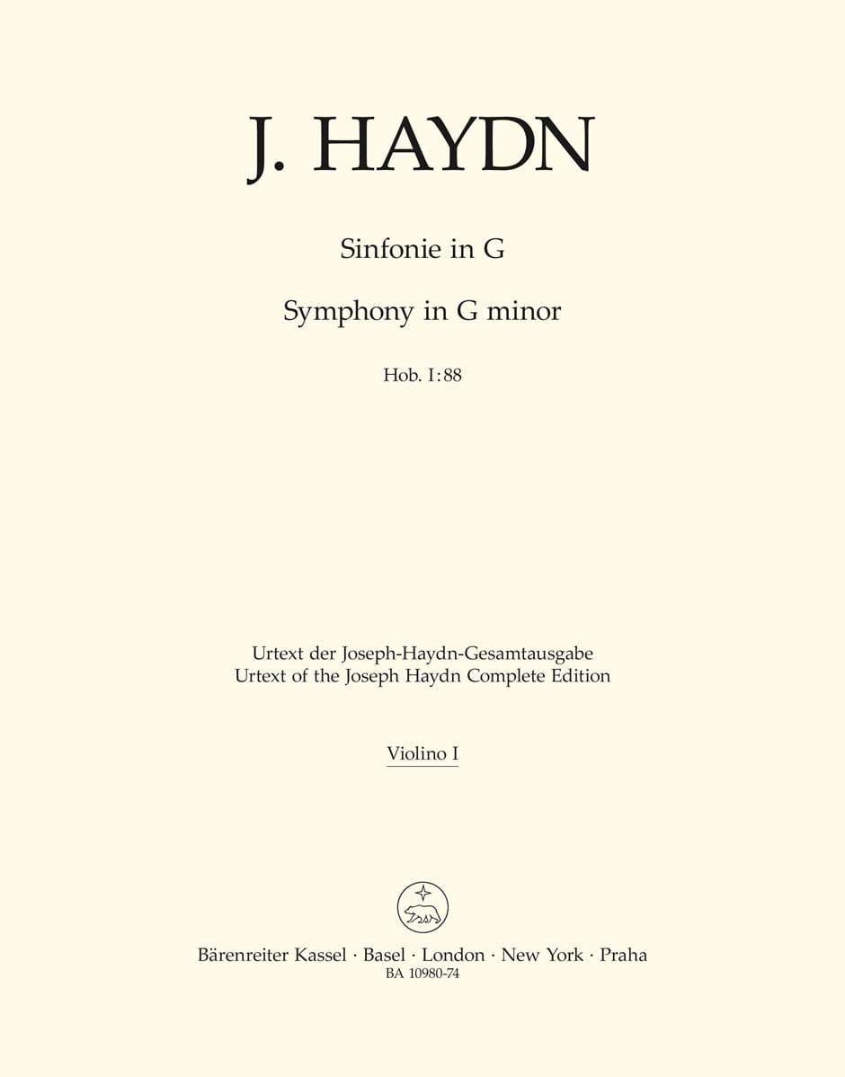 Symphony G major Hob. I:88 Joseph Haydn Partition