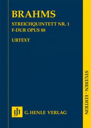 Quintette à cordes N° 1 Op. 88 - Score BRAHMS Partition Petit format
