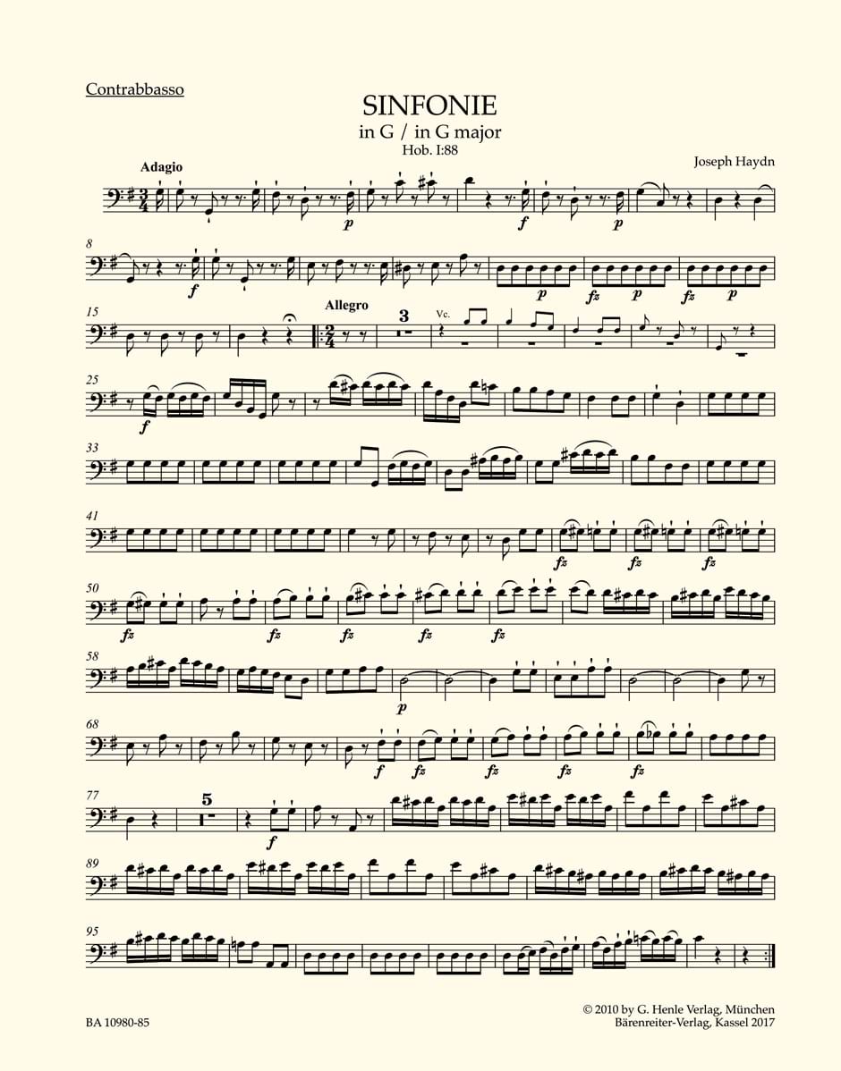 Symphony G major Hob. I:88 Joseph Haydn Partition