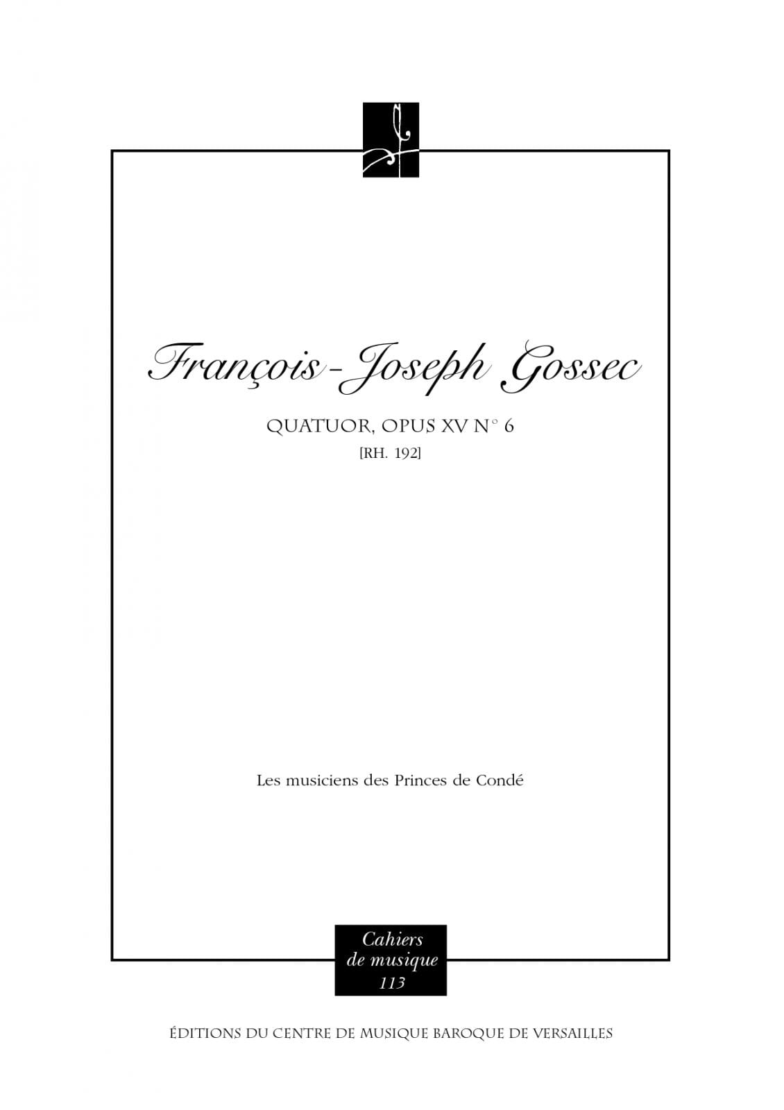 Quatuor N° 6 - Conducteur François-Joseph Gossec Partition