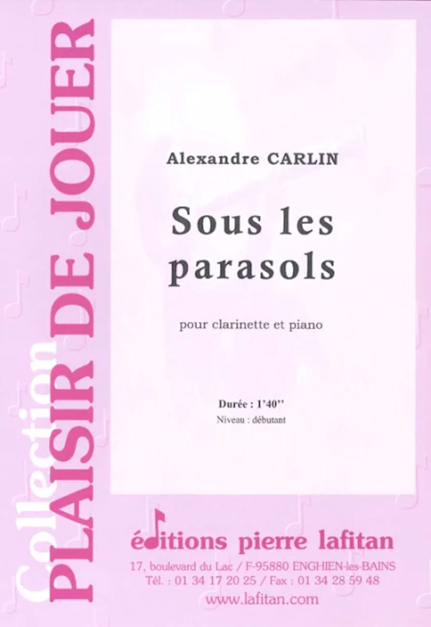 Sous les parasols Alexandre Carlin Partition Clarinette