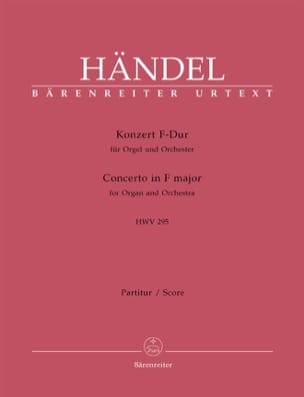 Orgelkonzert F-Dur HWV 295 HAENDEL Partition Grand format