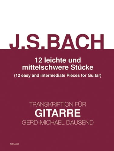 12 Pièces Faciles et de Moyenne Dificulté BACH Partition Guitare