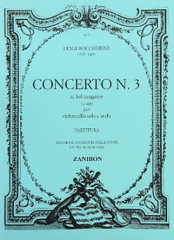 BOCCHERINI - Concerto n° 3 Cello, sol maggiore G. 480 - Partition - di-arezzo.fr