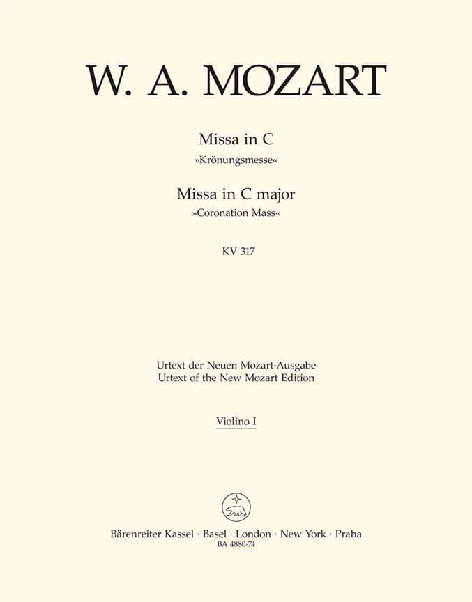 Missa C-Dur KV 317 Krönungsmesse MOZART Partition
