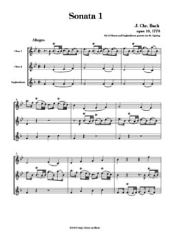 Sonate n° 1 op. 10 - 2 Oboen Englischhorn - Johann Christian Bach