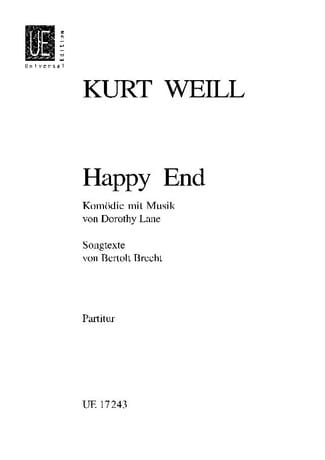 Happy End - Score - WEILL - Partition - Grand format