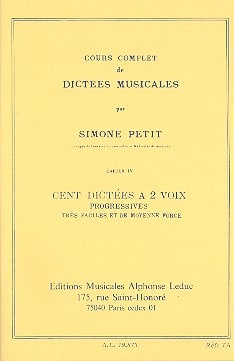 Cours Compl.dictees Musicales S. Petit Partition Dictées musicales