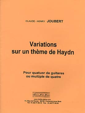 Variations sur un thème de Haydn - Claude-Henry Joubert - Partition