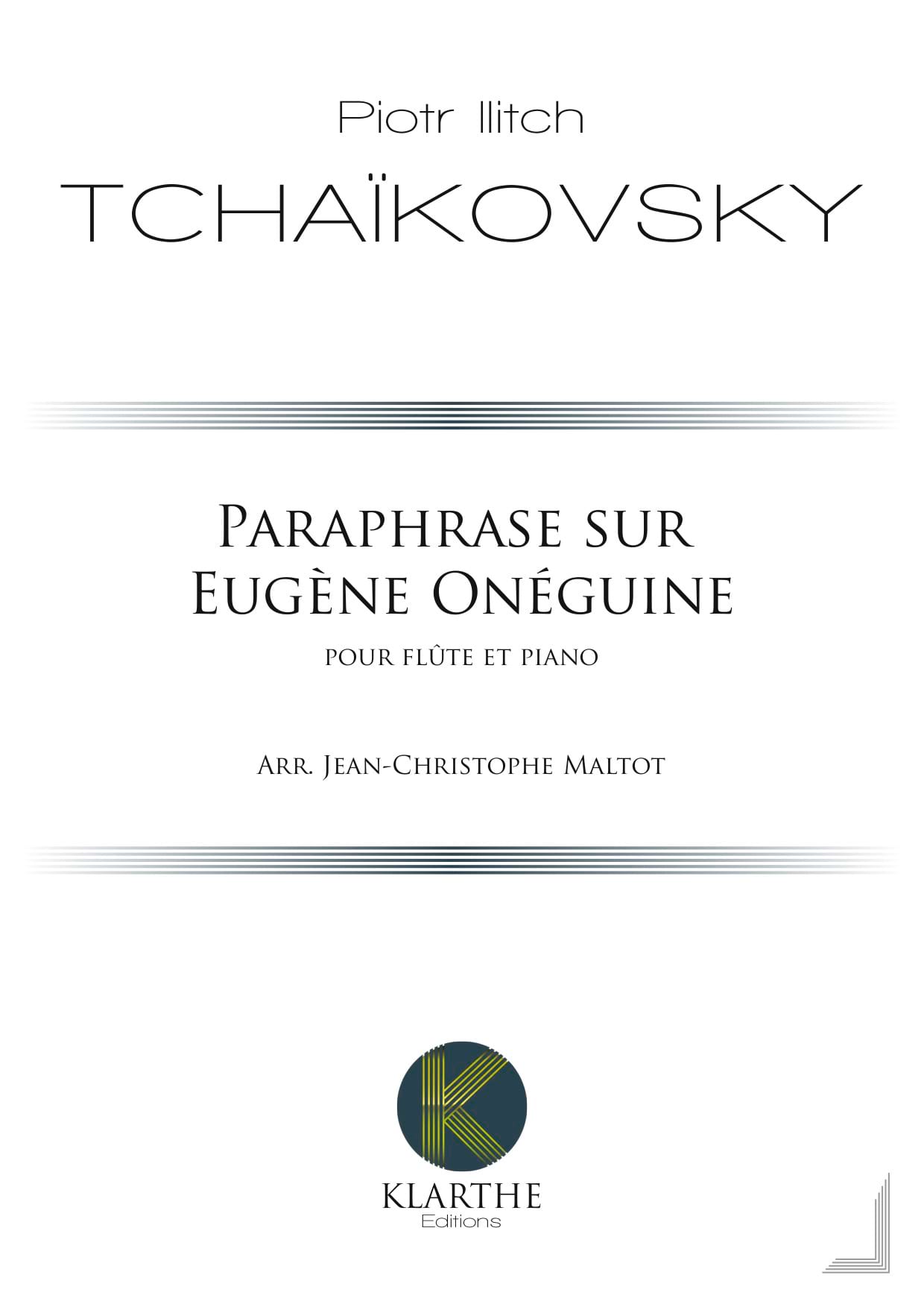 Paraphrase sur Eugène Onéguine - TCHAIKOVSKY - Partition