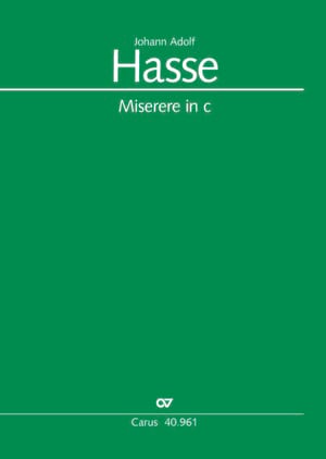 Miserere en ut mineur Johann Adolf Hasse Partition