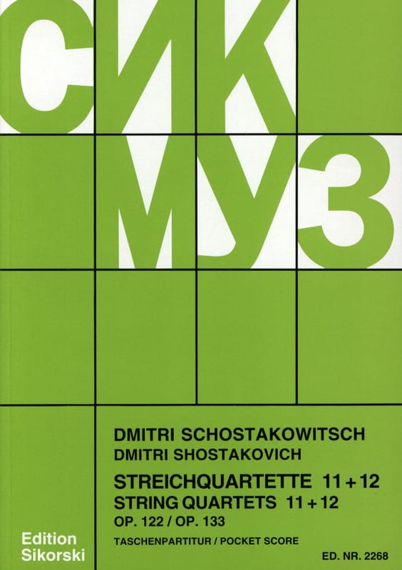 Streichquartette Nr. 11+12 - Partitur - CHOSTAKOVITCH - Partition