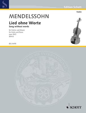 Feuillez l'ouvrage Romance Sans Parole, Opus 30 N°3 - MENDELSSOHN - Partition - Violon
