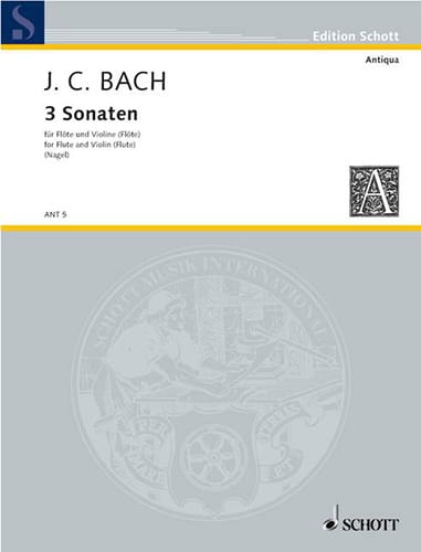 3 Sonaten - Flöten Violine Flöten Johann Christian Bach Partition Duos