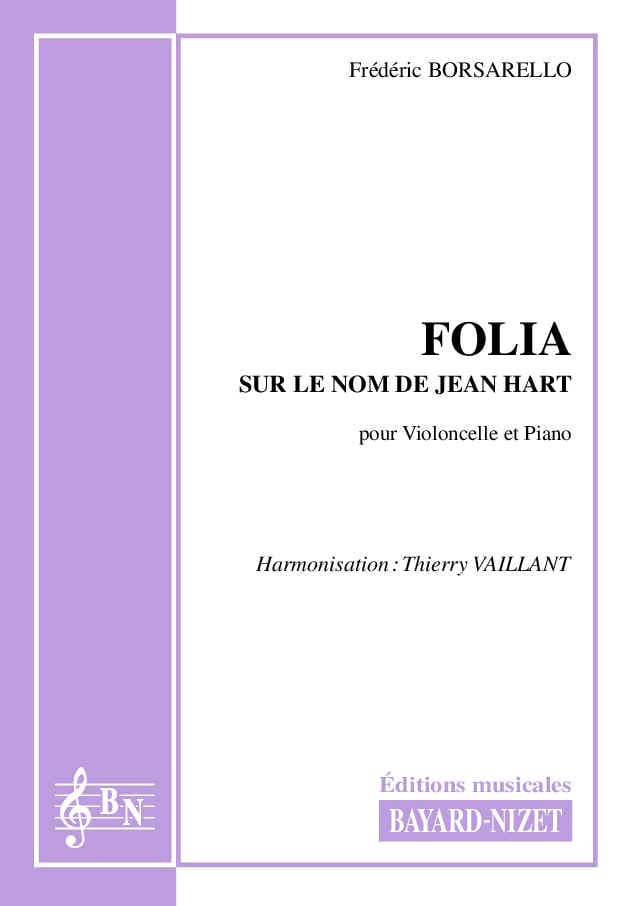 Folia sur le nom de Jean Hart - Frédéric Borsarello - Partition