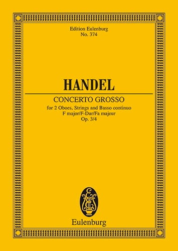 Concerto grosso F-Dur HAENDEL Partition Petit format