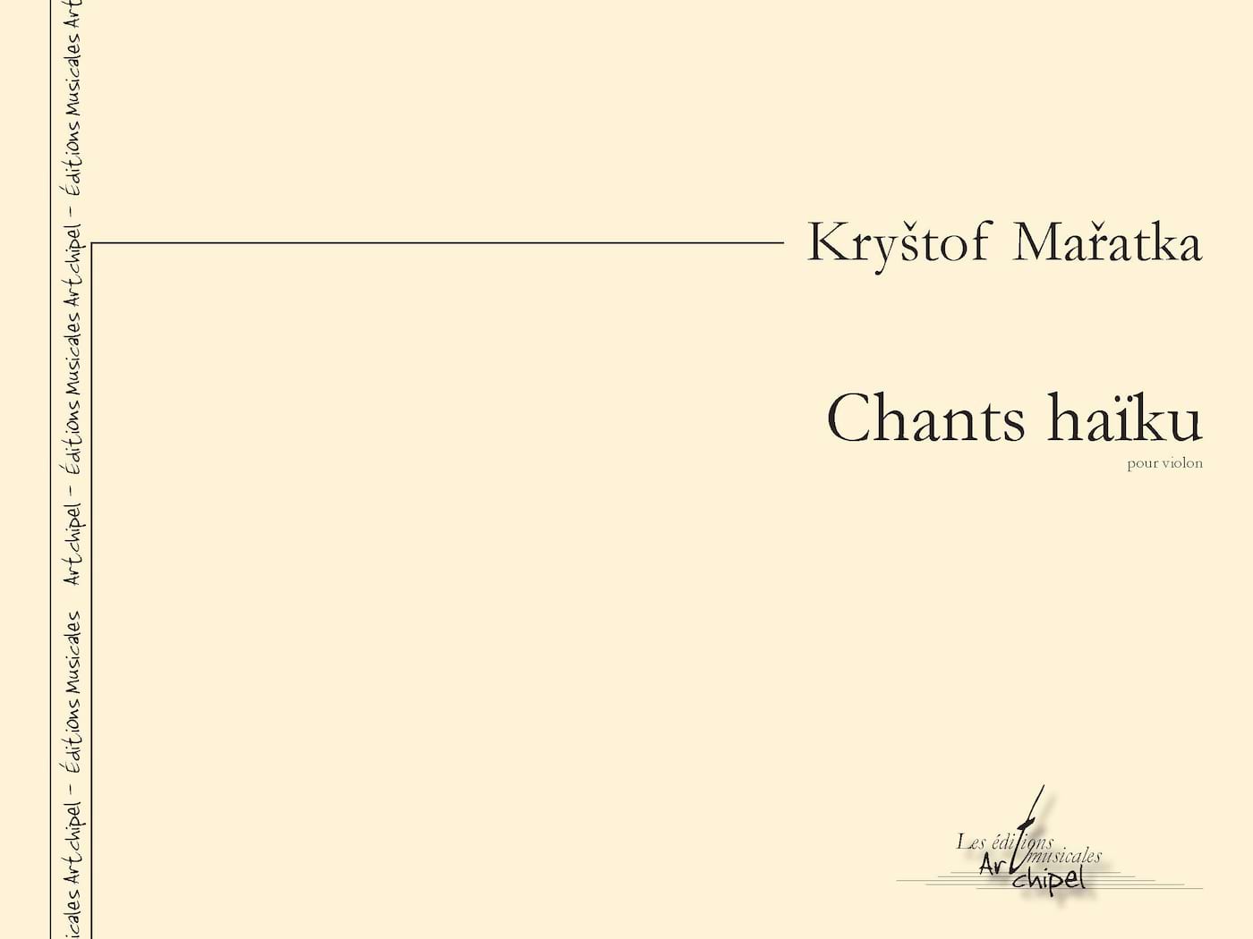 Chants haïku - Krystof Maratka - Partition - Violon