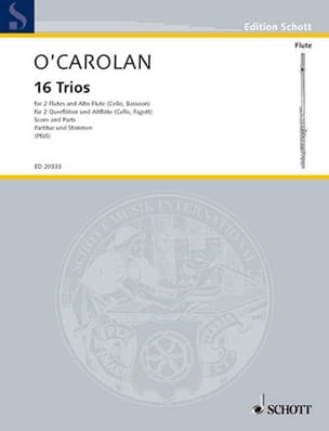 16 Trios Terence O'Carolan Partition Flûte traversière