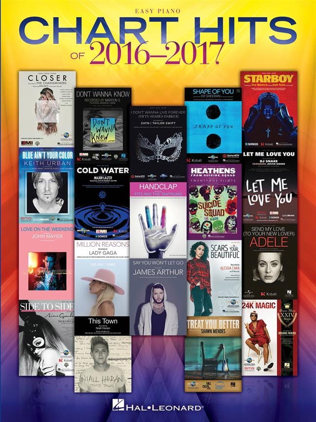 Chart Hits of 2016-2017 - Version Facile Partition Pop / Rock
