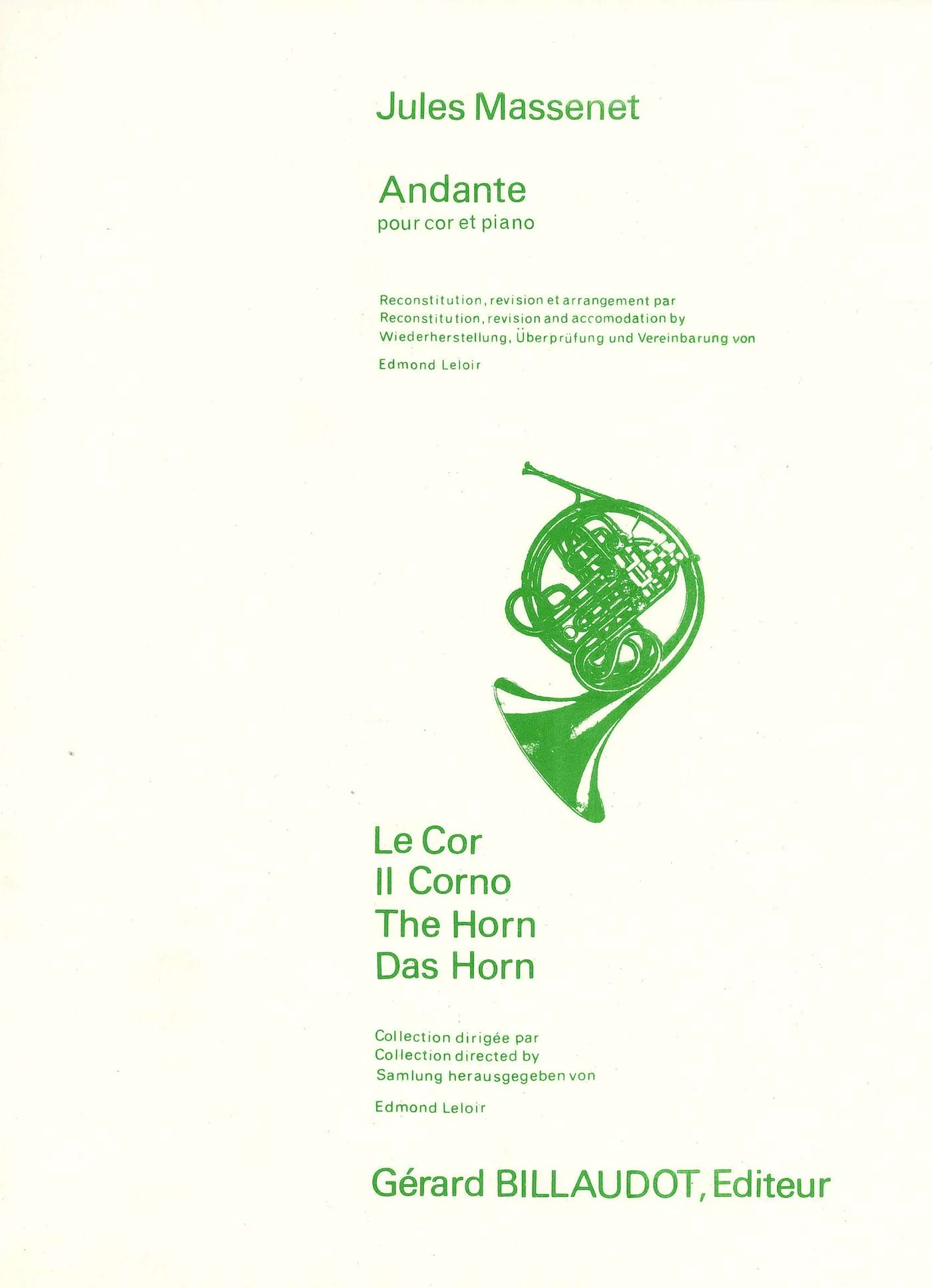 Andante MASSENET Partition Cor