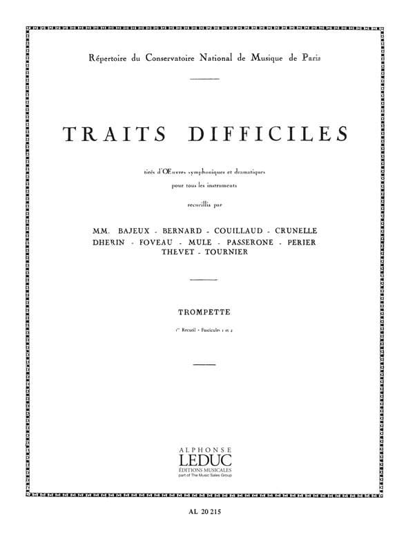 Traits Difficiles 1er Recueil Fascicules 1 Et 2 Partition Trompette