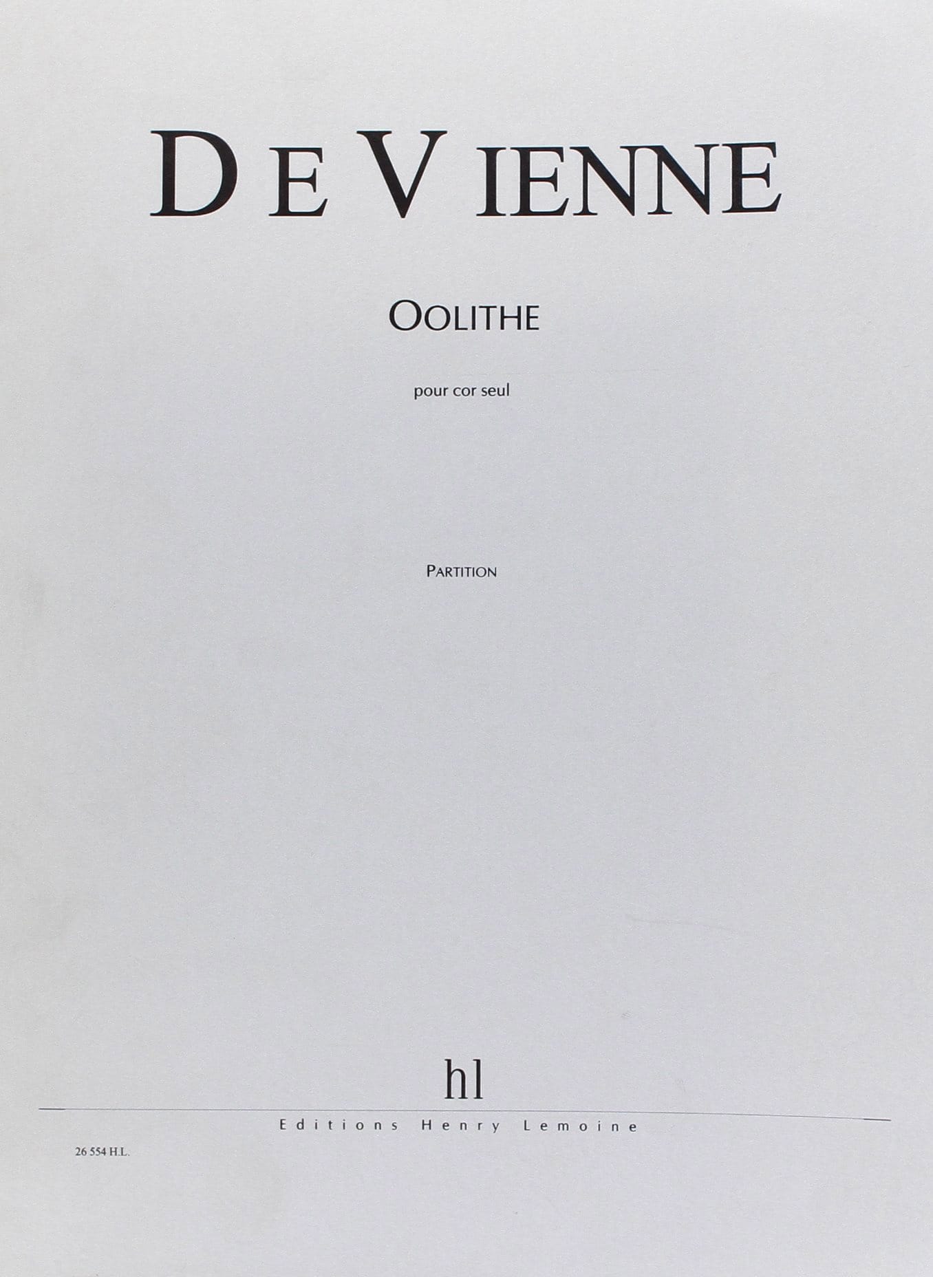 Oolithe Bernard de Vienne Partition Cor