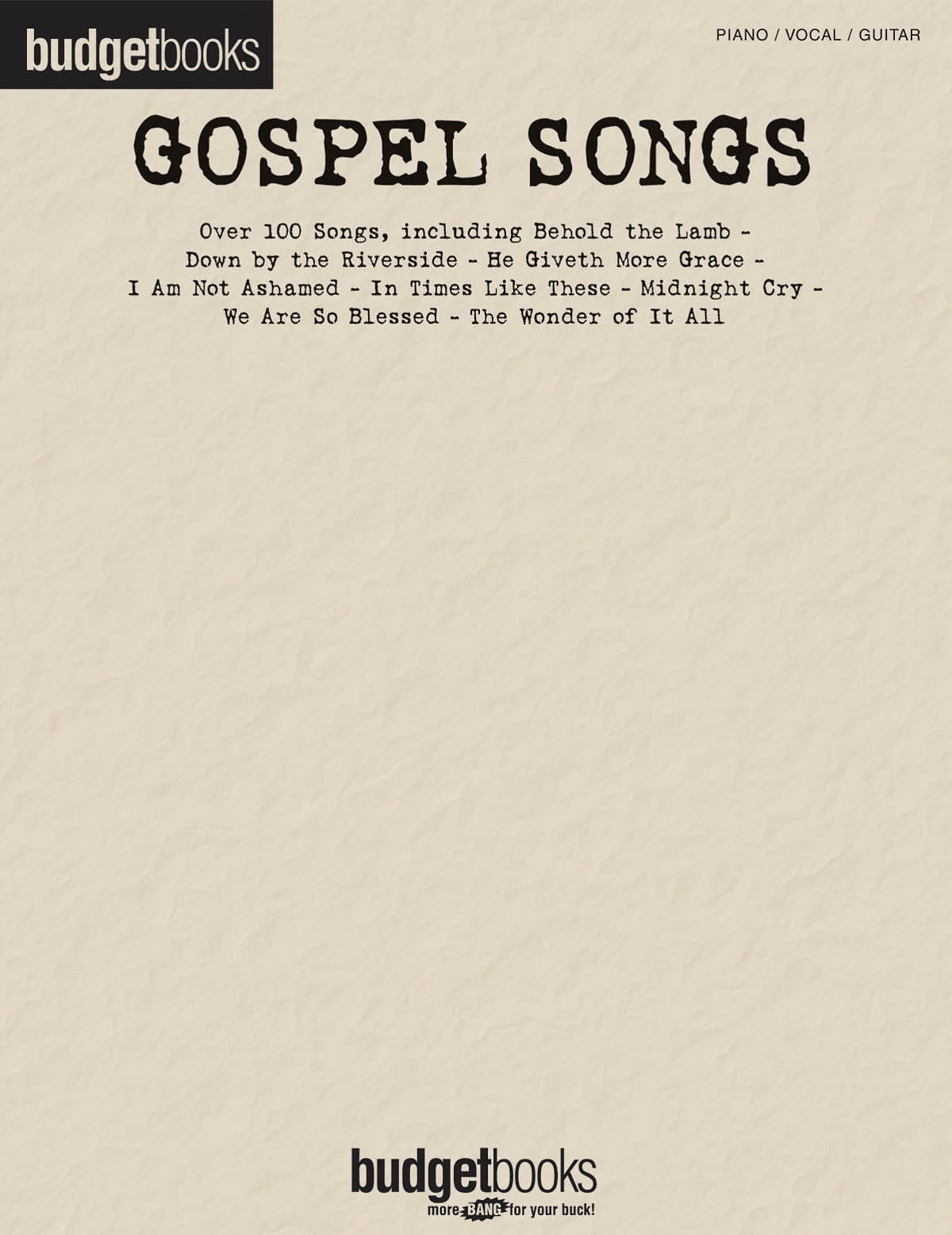 Budget books - Gospel songs Partition Jazz
