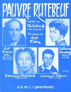 Pauvre Rutebeuf Léo Ferré Partition Chanson française