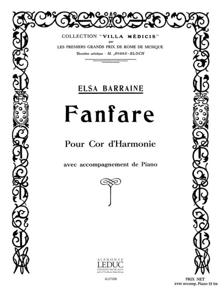 Fanfare Elsa Barraine Partition Cor