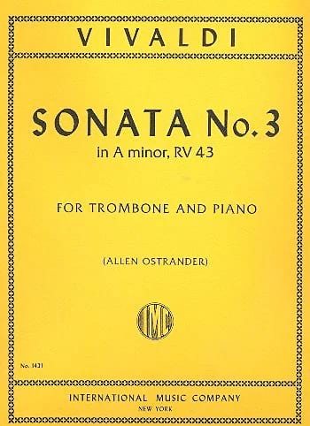 Sonata N° 3 En la Mineur VIVALDI Partition Trombone