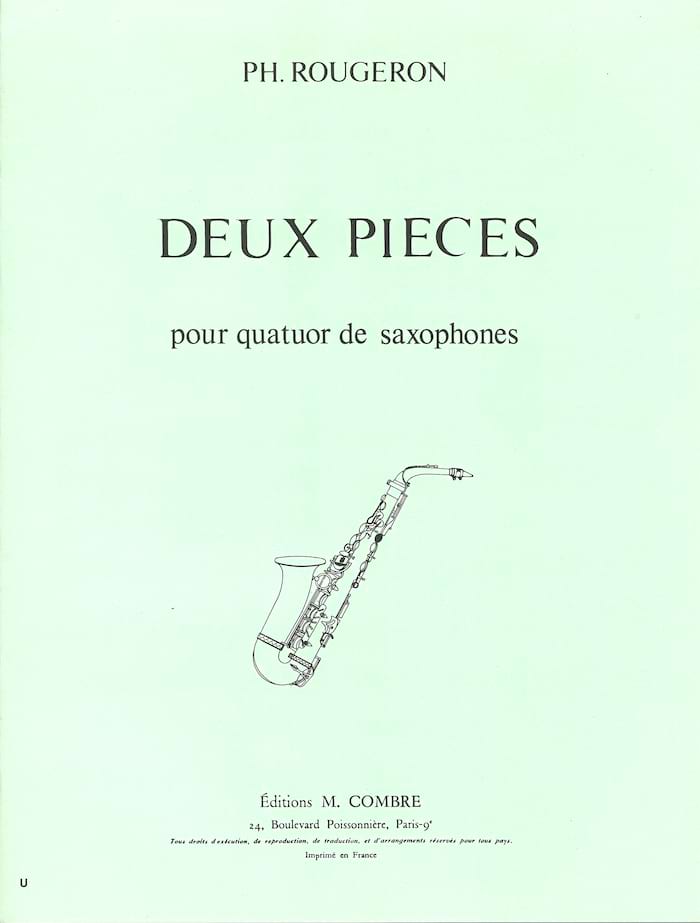 Deux Pièces Philippe Rougeron Partition Saxophone