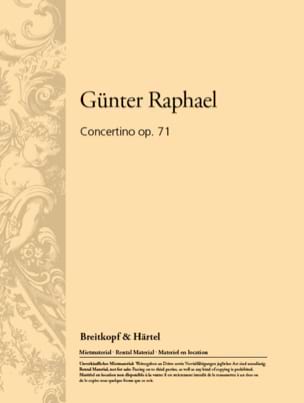 Concertino Opus 71 Günter Raphael Partition Saxophone