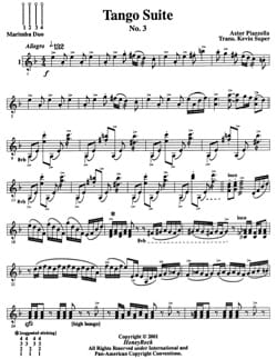 Tango suite - third mouvement - Astor Piazzolla - Partition