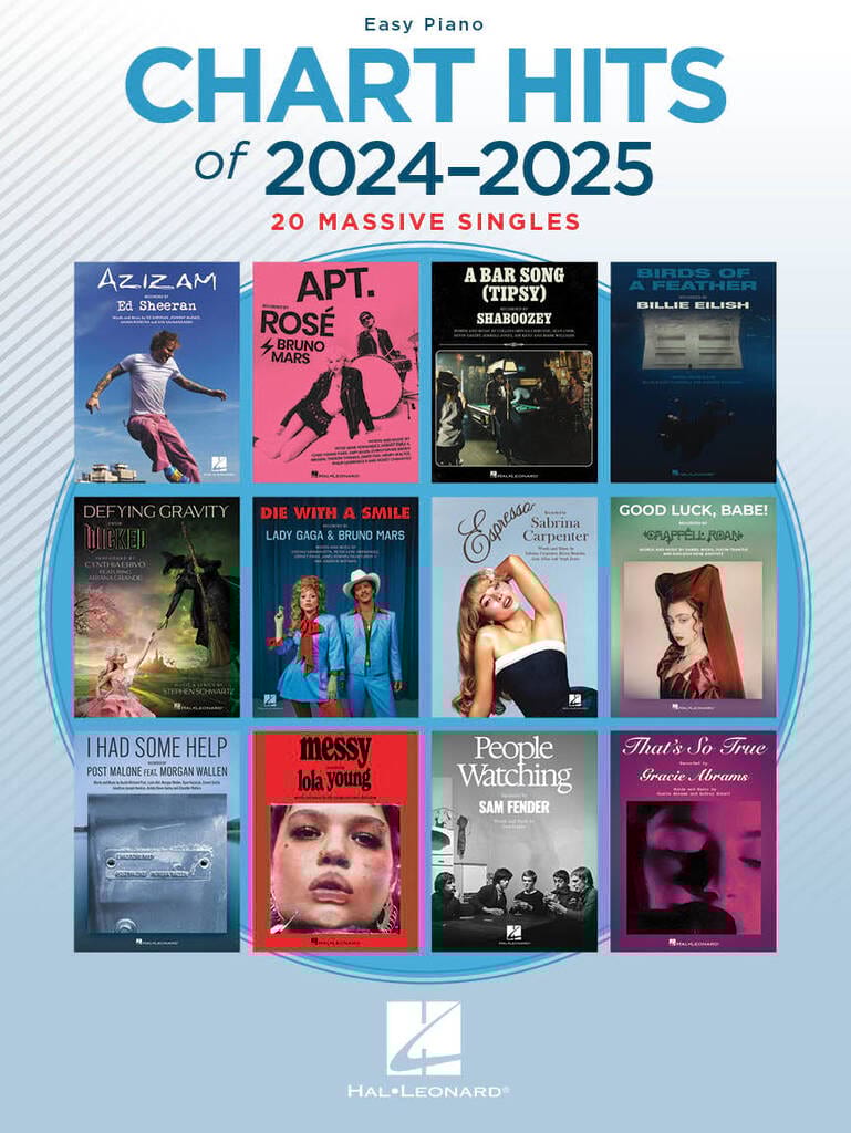 Chart Hits of 2024-2025 - Easy Piano Partition Pop / Rock