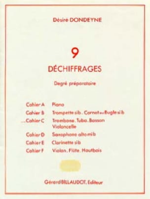 9 Déchiffrages Préparatoire Volume C - Désiré Dondeyne - Partition